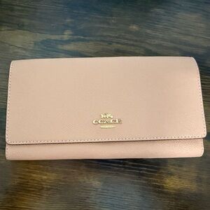 Coach Blush Pink Clutch with Gold Accent